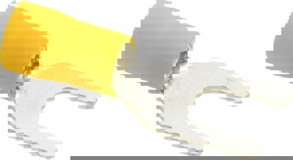 Standard Fork Terminal: Yellow, Vinyl, Partially Insulated, #1/4